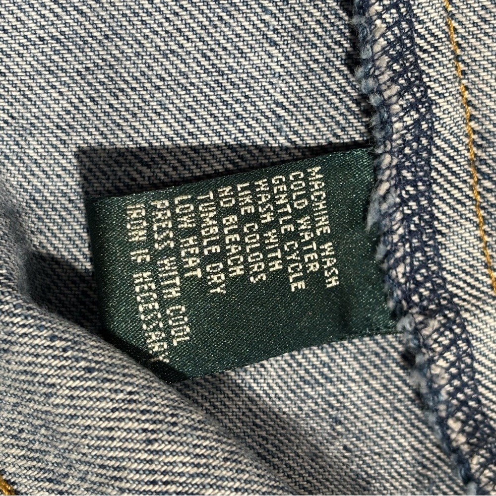 Vintage Ralph Lauren Jeans Co Denim Jacket Leather Patch Horse Logo Size M - Picture 3 of 9